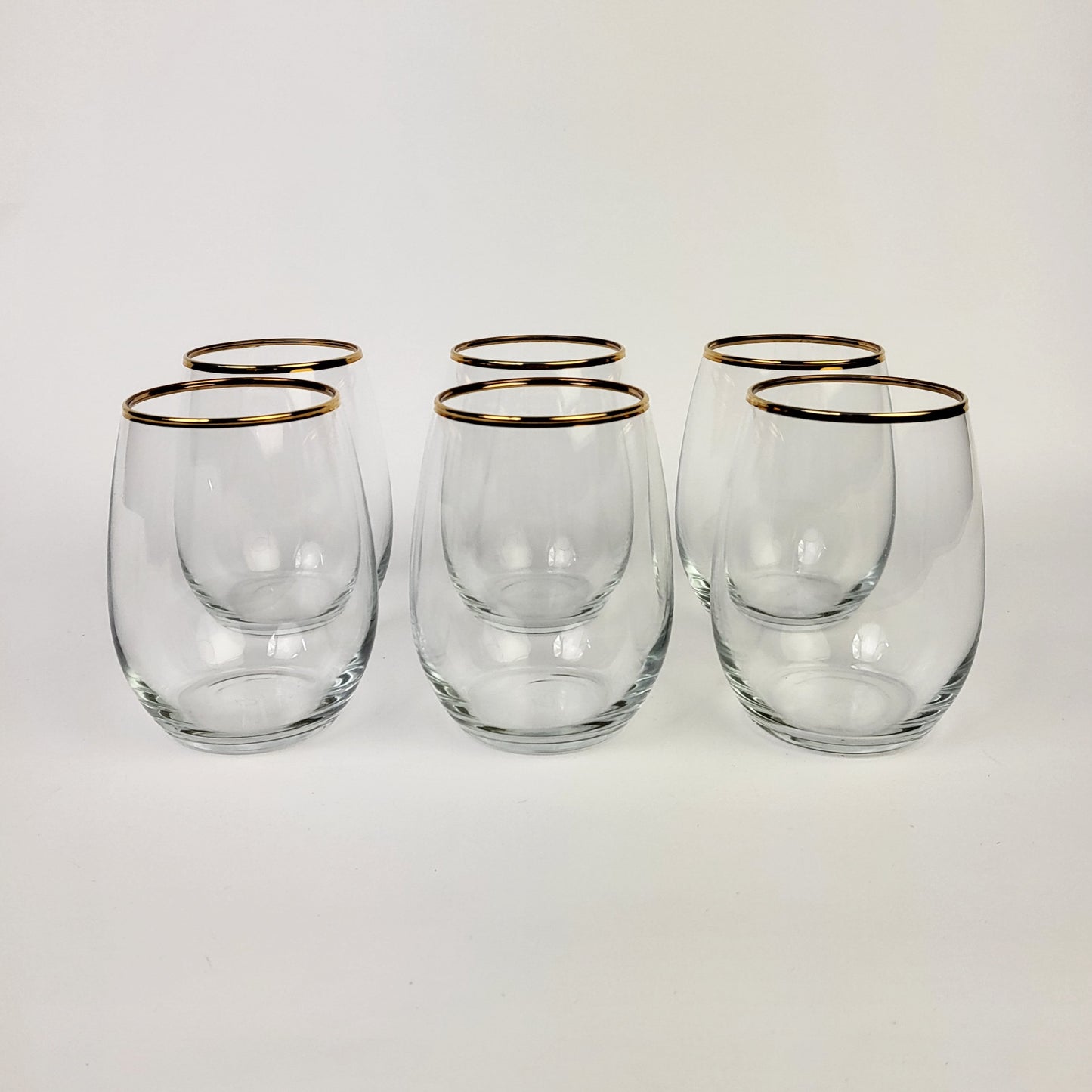 6 Piece Golden Rim Tumbler Glasses